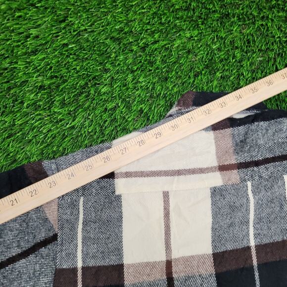 Vintage 90s Shadow Plaid Button Shirt Medium 21x28 - Picture 3 of 11